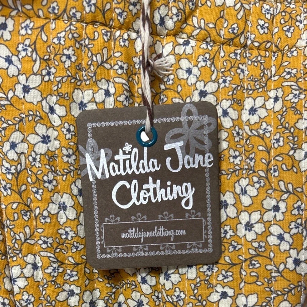 Matilda Jane Shay Quilted Tote Bag Yellow Floral Polka Dot Lined NWT